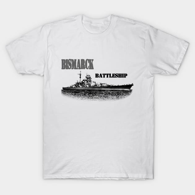 Battleship Bismarck T-Shirt by hottehue